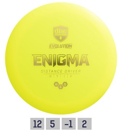 Lendav taldrik Discmania Neo Enigma Evolution 12/5/-1/2 851DM377805Y, kollane, 0.170 - 0.172 kg