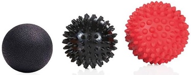 Массажный шарик Gymstick Massage Ball Set Massage Ball Set, черный/красный, 91 мм