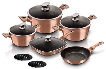 Katlu komplekts Berlinger Haus Metallic Line Rose Gold Edition BH-6191, 200 - 280 mm, 1 - 6.1 l, 11 gab.
