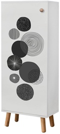Обувной шкаф Kalune Design Vegas B 941, коричневый/белый/черный, 38 см x 50 см x 135 см