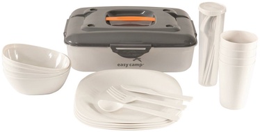 Набор туристической посуды Easy Camp Cerf Picnic Box M, пластик, 250 мм, 0.4 л, oранжевый/серый, 25 шт.