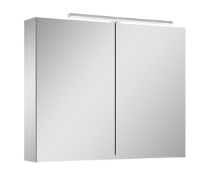 Подвесной шкафчик для ванной с зеркалом Masterjero Ekoline 168729, серый, 13.6 см x 80.6 см x 63.8 см