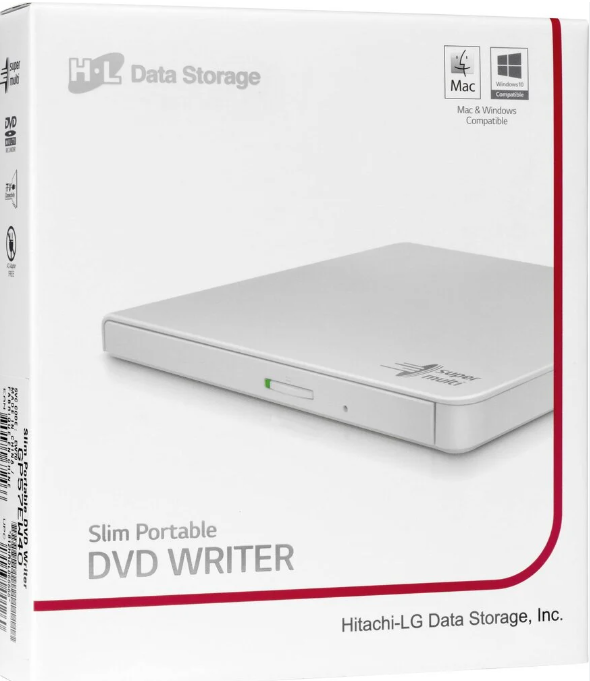 Ārējais optiskais diskdzinis LG GP57EB40, 200 g, balta