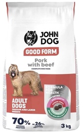 Сухой корм для собак John Dog Good Form Pork and Beef, говядина/рис/свинина, 3 кг