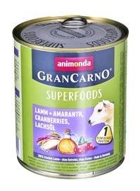 Mitrā barība (konservi) suņiem Animonda GranCarno Superfoods, jēra gaļa, 0.8 kg
