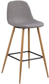 Барный стул Wilma 16832, дубовый/светло-серый, 46.6 см x 51 см x 90 см