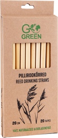 Daugkartinio naudojimo šiaudeliai GoGreen Reed Drinking Straws, 20 cm, nendrių pluoštas, 20 vnt.