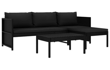 Välimööbli komplekt VLX Garden Lounge Set 47400, must, 3-4 istekohta