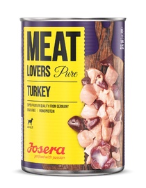 Влажный корм для собак Josera Meat Lovers Pure Turkey, индюшатина, 0.4 кг