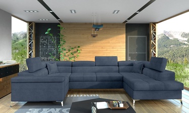 Stūra dīvāns Thiago Omega 86, zila, labais, 350 x 202 cm x 90 cm