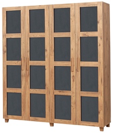 Skapis Kalune Design Salvia, priežu/antracīta, 160 cm x 48 cm x 189 cm