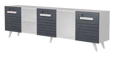 ТВ стол Kalune Design Wing, белый/антрацитовый, 1800 мм x 313 мм x 530 мм