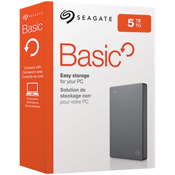 Cietais disks Seagate Basic Line, HDD, 5 TB, melna
