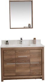 Комплект мебели для ванной Kalune Design Superior 42, белый/ореховый, 54 x 105 см x 86 см