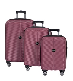Koferu komplekts Polina PS 02, rozā zelts, 120 l, 35 x 50 x 75 cm, 3 gab.
