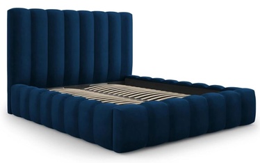 Кровать двухместная Micadoni Home Kelp Velvet, 180 x 200 cm, синий, с решеткой