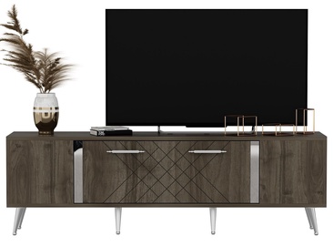 TV-laud Kalune Design Detas, hõbe/pähklipuu, 150 cm x 35 cm x 48.2 cm