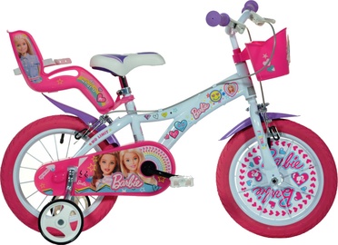 Vaikiškas dviratis Dino Bikes Barbie, baltas/rožinis/violetinis, 11" (27 cm), 16"