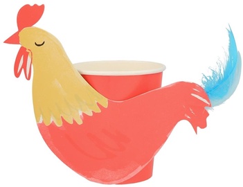 Vienkartinės stiklinės Meri Meri On The Farm Rooster Party Cups, 256 ml, 8 vnt.