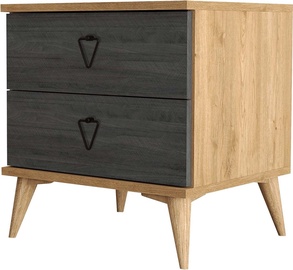 Ночной столик Kalune Design Versa-Ce 3638, дубовый/темно коричневый, 45 x 52 см x 55.1 см