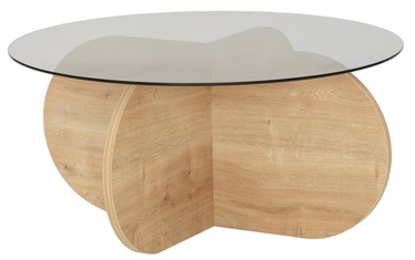 Журнальный столик Kalune Design Bubble, серый/дубовый, 75 см x 75 см x 35 см
