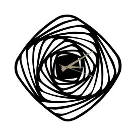 Часы Wallity Whirlpool, черный, металл, 50 см x 50 см, 50 см