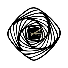 Pulkstenis Wallity Whirlpool, melna, metāls, 50 cm x 50 cm, 50 cm