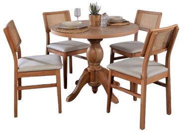 Ēdamistabas komplekts Kalune Design Monaco, krēmkrāsas/dižskābardis