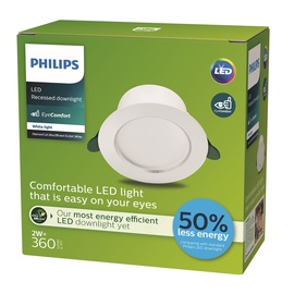 Iebūvēta lampa padziļinājums Philips Diamond Cut, 2W, 3000°K, LED, balta