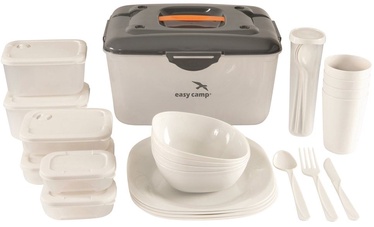 Набор туристической посуды Easy Camp Cerf Picnic Box L, пластик, 250 мм, oранжевый/серый, 31 шт.
