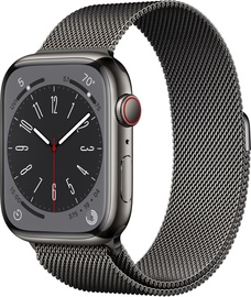 Viedais pulkstenis Apple Watch Series 8 GPS + Cellular 45mm Graphite Stainless Steel Case with Graphite Milanese Loop