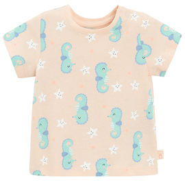 T-krekls pavasaris/vasara, mazuļiem Cool Club CCG2801615, piparmētra/persiku, 62 cm
