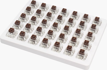 Tastatūras vāciņš Sharkoon Kailh Box Brown switch set 35 pcs, caurspīdīga/brūna