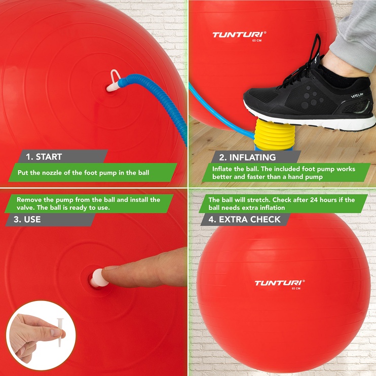 Гимнастический мяч Tunturi Gymball 14TUSFU135, красный, 65 см