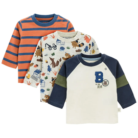 Krekls ar garām piedurknēm, zēniem/mazuļiem Cool Club B is for BEAR CCB2701298-00, zila/oranža/gaiši pelēka, 80 cm, 3 gab.