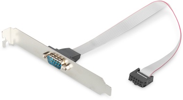 Kabelis Digitus Serial Slot Bracket Adapter Cable DSUB 9-pin, IDC 10-pin, 0.25 m, smėlio
