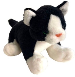 Mīkstā rotaļlieta Beppe Cat, balta/melna, 30 cm