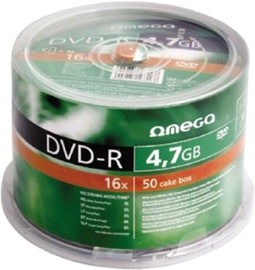 Disku komplekts Omega DVD-R 4.7 GB 16x, 4.7 GB, 50gab.