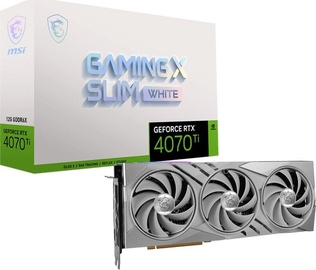 Vaizdo plokštė MSI GeForce RTX 4070 Ti RTX 4070 Ti GAMING X SLIM WHITE 12G, 12 GB, GDDR6X