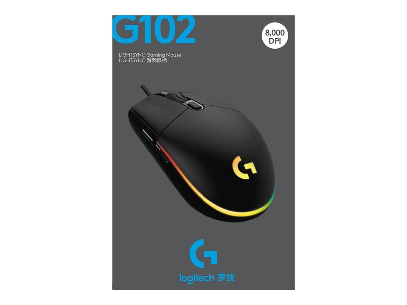 Mänguri hiir Logitech G102 Lightsync, must