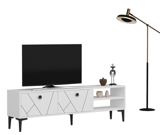 TV-laud Kalune Design Clara, valge, 150 cm x 29.6 cm x 45 cm
