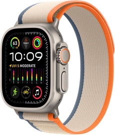 Viedais pulkstenis Apple Watch Ultra 2 GPS + Cellular, 49mm Titanium Orange/Beige Trail Loop M/L LT, titāna
