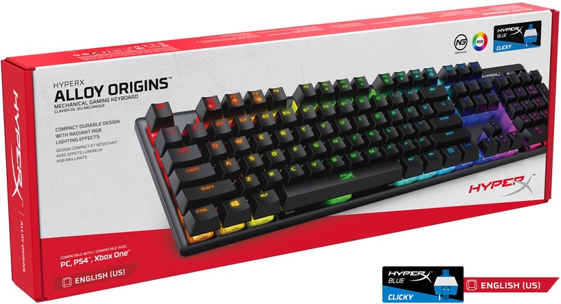 Klaviatuur HyperX Alloy Origins Alloy Origins HyperX Blue EN, must