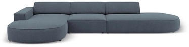 Stūra dīvāns Micadoni Home Jodie Rounded Open 4 Seats, zila, kreisais, 342 x 166 cm x 70 cm