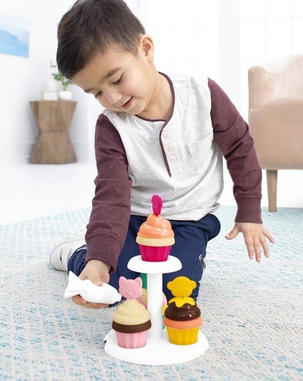 Rotaļu virtuves piederumi, saldumu komplekts SkipHop Zoo Sort & Stack Cupcakes, daudzkrāsaina