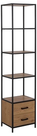 Напольная полка Seaford Bookcase, черный/дубовый, 42 см x 35 см x 185 см