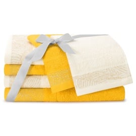 Набор полотенец для ванной AmeliaHome Bellis, желтый, 30 x 50 cm/50 x 90 см/70 x 130 cm, 6 шт.