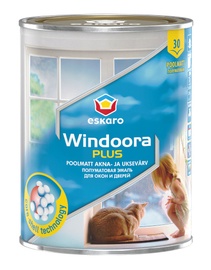Краска-эмаль, для окон/для дверей Eskaro Windoora Plus, полуглянцевая, 0.9 l, белый