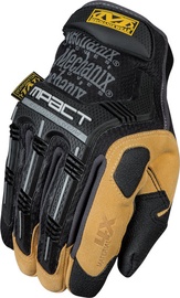 Darba cimdi pirkstaiņi Mechanix Wear M-Pact 4X MP4X-75-011, tekstilmateriāls/ādas imitācija/termoplastiska gumija (tpr), brūna/melna, XL, 2 gab.