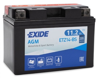 Аккумулятор Exide ETZ14-BS, 12 В, 11.2 Ач, 210 а